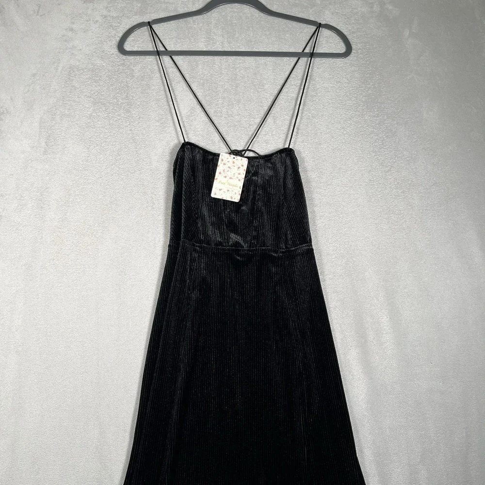 NWT-Free People Intimately All I Need Dress Velvet Maxi Slip Bordeaux Black‎ XS